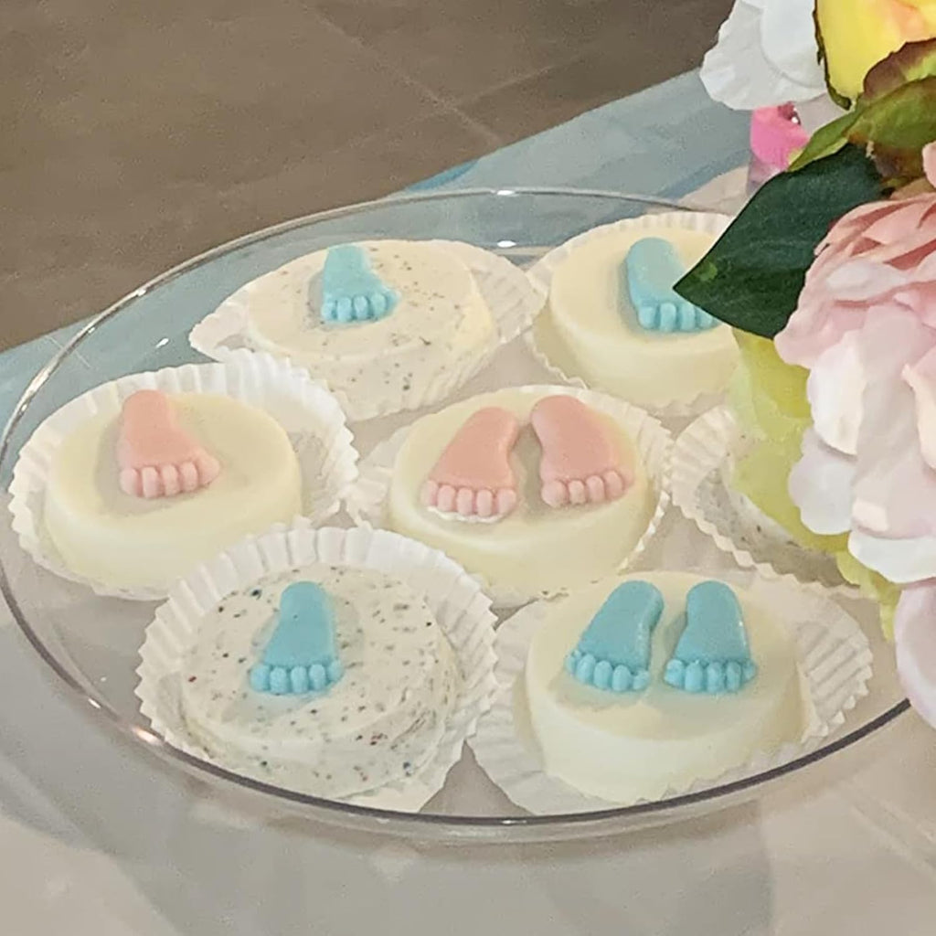 Baby Silicone Fondant Mold 3D Baby Foot Mold Baby Birthday Party Baking Tools for Baby Baptism Theme Party Gender Reveal Party Cake Decorating Chocolate Candy Cupcake Gum Paste Polymer Clay