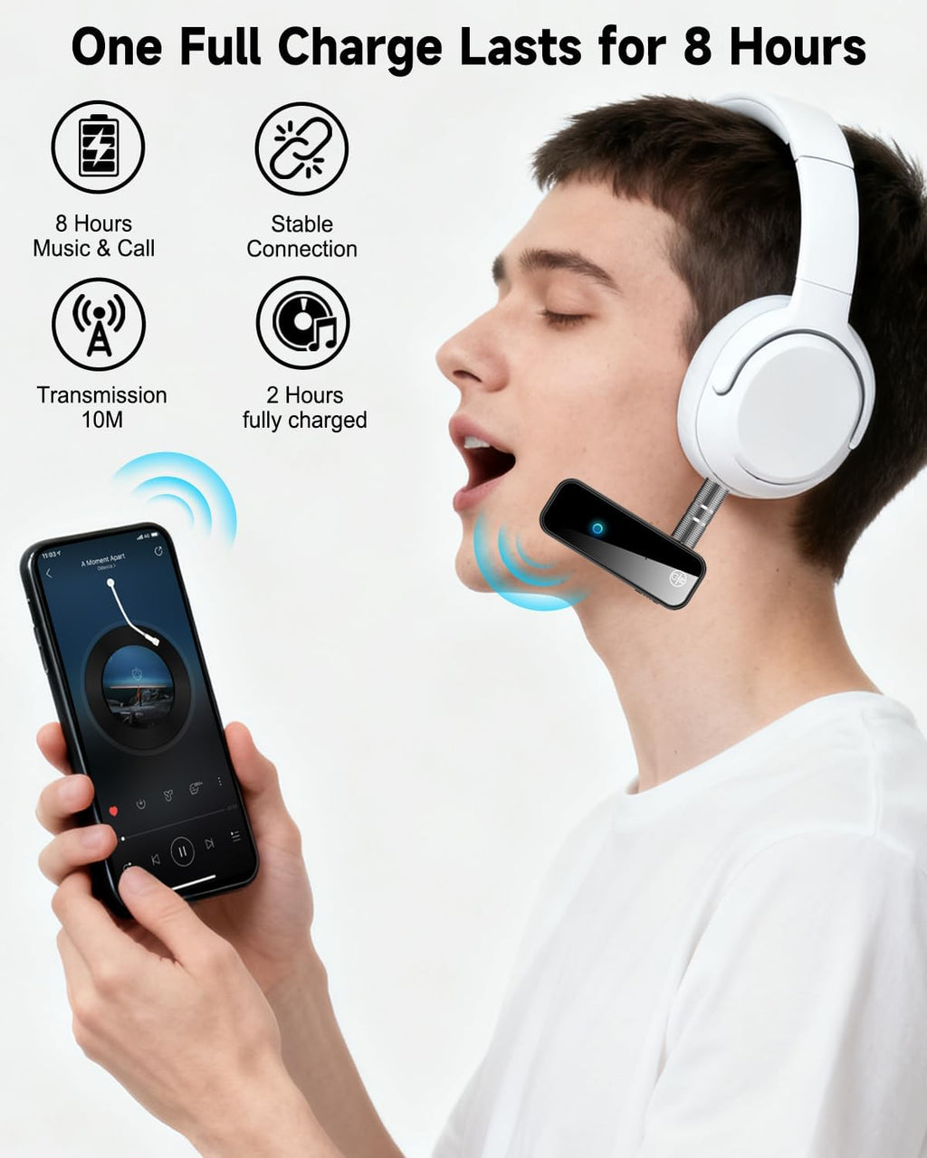 Upgraded Aux Bluetooth 5.4 Adapter for Car, 2 in 1 Bluetooth Audio Transmitter and Receiver 3.5Mm Jack RCA Wireless Dongle Stereo System for TV, PC, Headphone, Home, Speaker, Amplifier, Handsfree Call