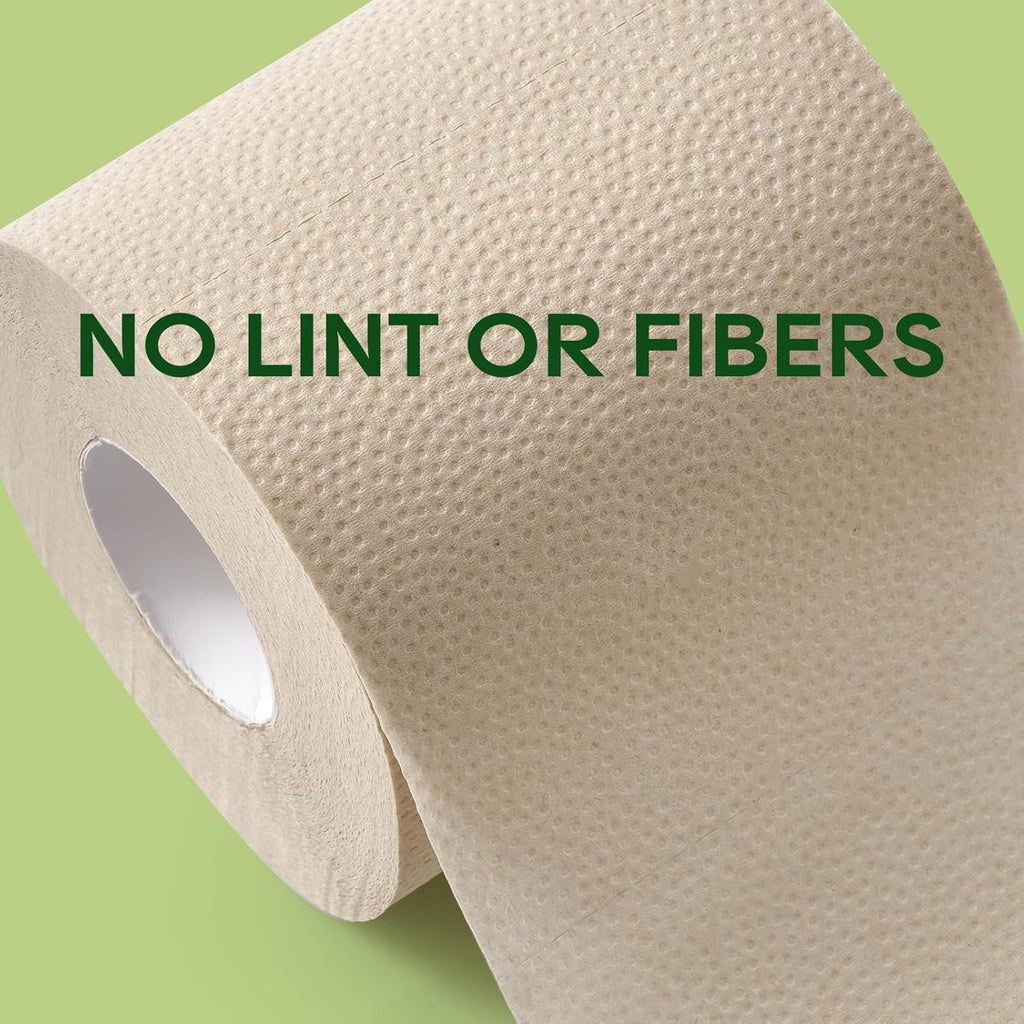 Bamboo Toilet Paper, Septic Safe Toilet Tissue, 24 Double Rolls, 320 Sheets per Roll, Tree Free, Non Toxic, 2 Ply, Soft and Absorbent, Eco Friendly Dye-Free Paper, Nature