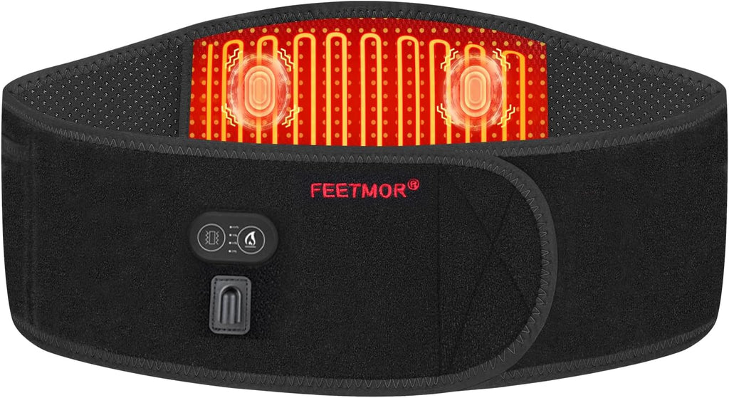 Heated Waist Belt, Cordless Heating Pad for Low Back Electrical Heating Rechargeable Battery Powered