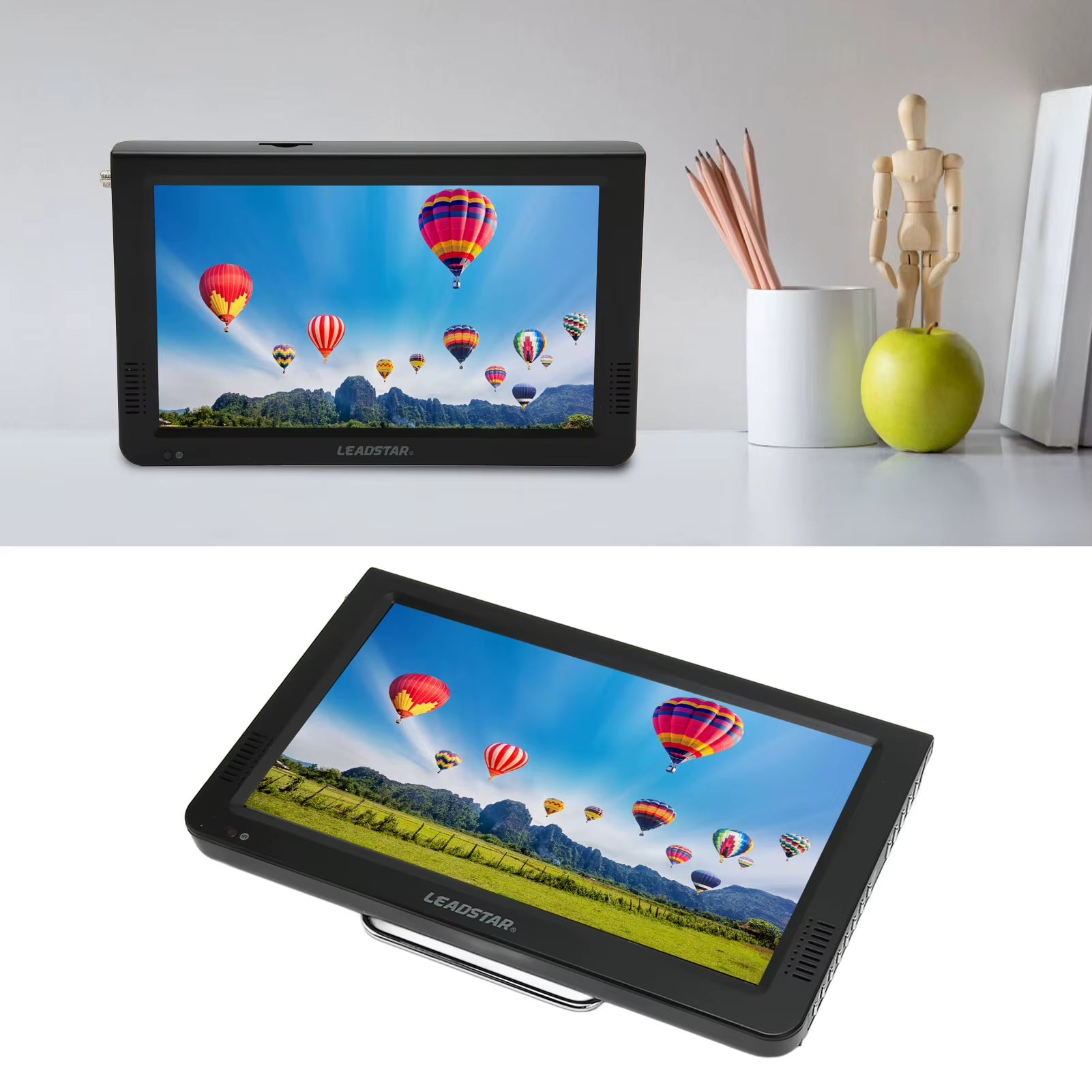 Portable TV 10 Inch High Sensitivity Tuner Rechargeable ATSC Digital TV for Car Outdoor Portable TV Rechargeable ATSC Digital TV