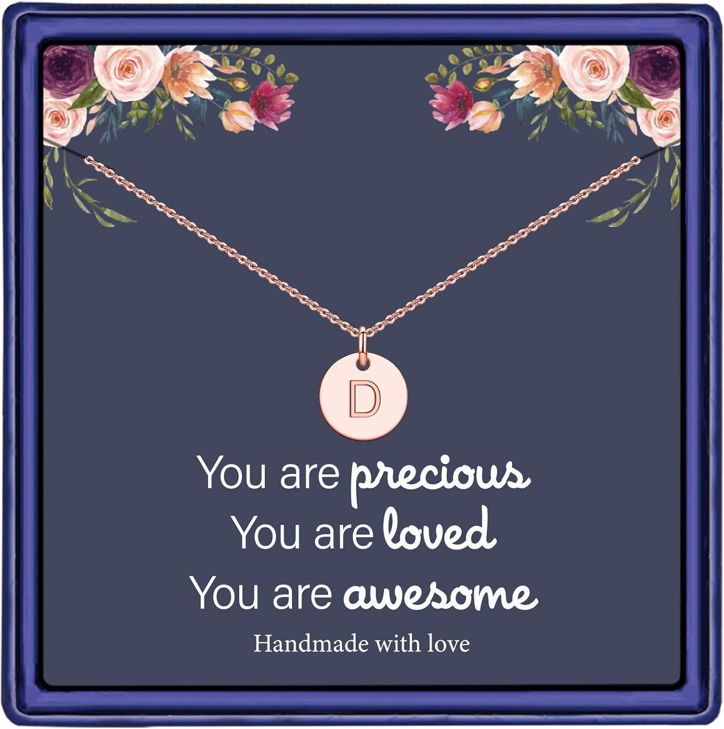Disc Initial Necklaces for Girls Women - 14K Gold Plated/14K Rose Gold Plated/S925 Sterling Silver Disc Initial Necklaces for Girls Jewelry Birthday Gifts for Kids Girl Teens Women