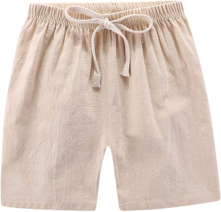 Kids Quick Dry Sport Shorts,Summer Children Kids Boy Girl Linen Casual Shorts Elastic Waist Pants Clothe L272