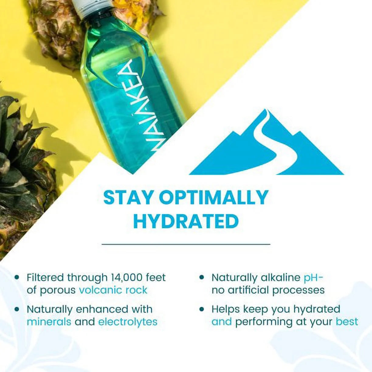 Bottled Water, Hawaiian Volcanic Alkaline Water, 500Ml (16.9 Oz) Bottles, 6 Pack
