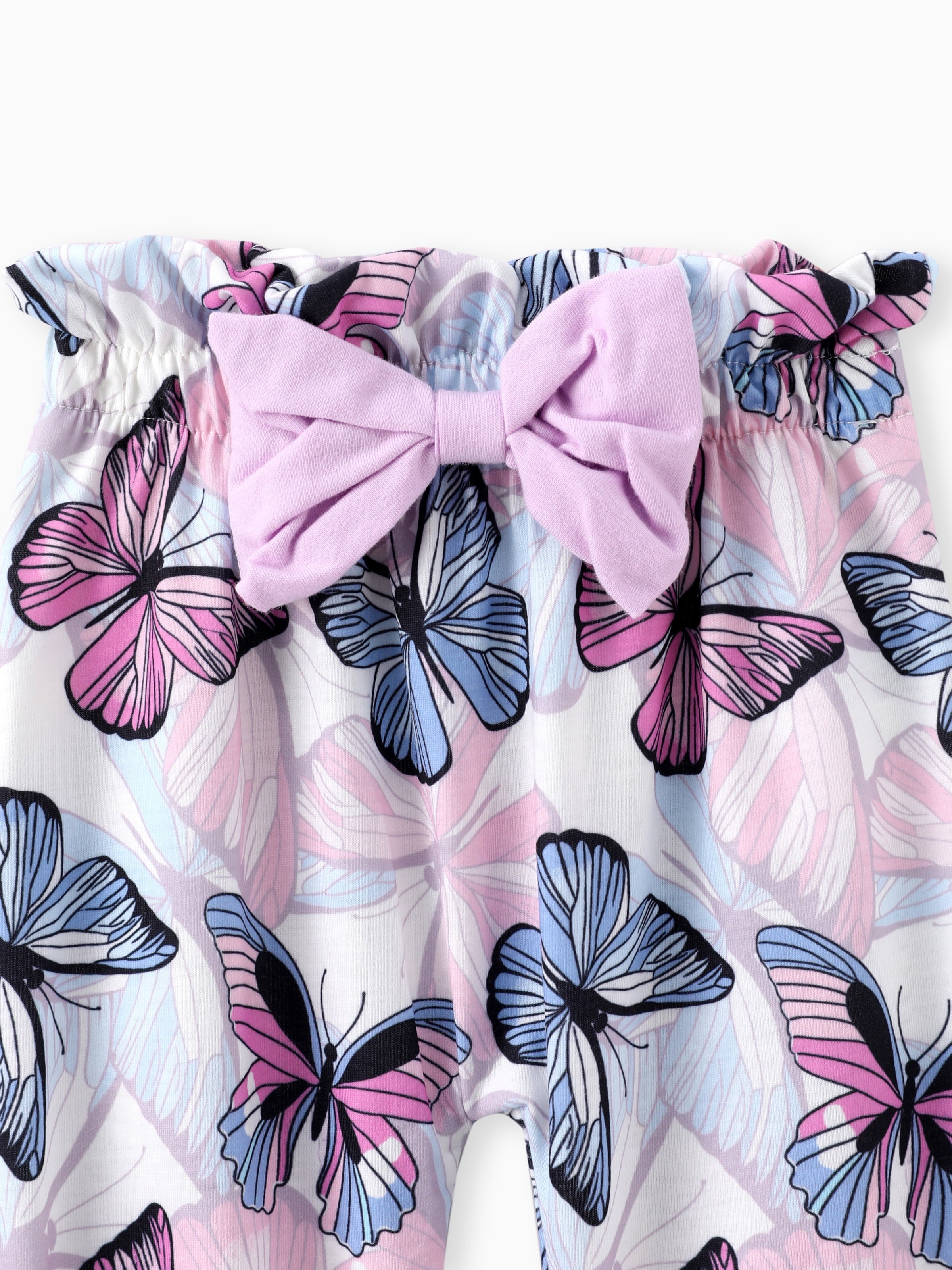 Baby Girl Clothes 3Pcs Ladybug Letter Print Romper and Bowknot Trousers with Headband Set