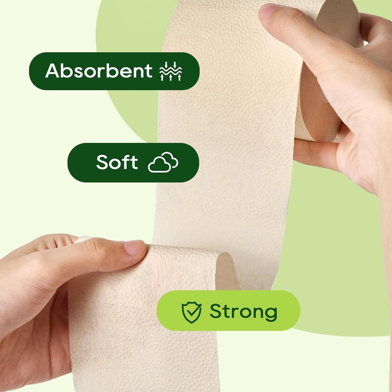 Bamboo Toilet Paper, Septic Safe Toilet Tissue, 24 Double Rolls, 320 Sheets per Roll, Tree Free, Non Toxic, 2 Ply, Soft and Absorbent, Eco Friendly Dye-Free Paper, Nature