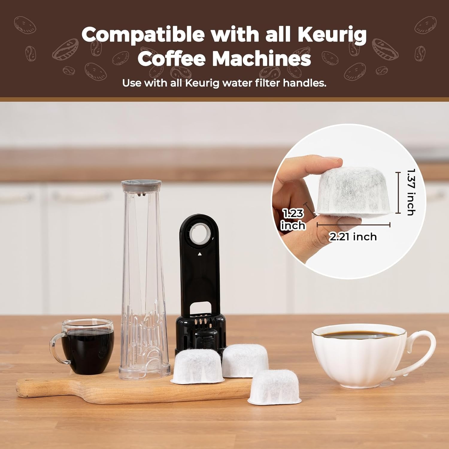 Premium 12-Pack Replacement Charcoal Water Filters for Keurig Coffee Machine