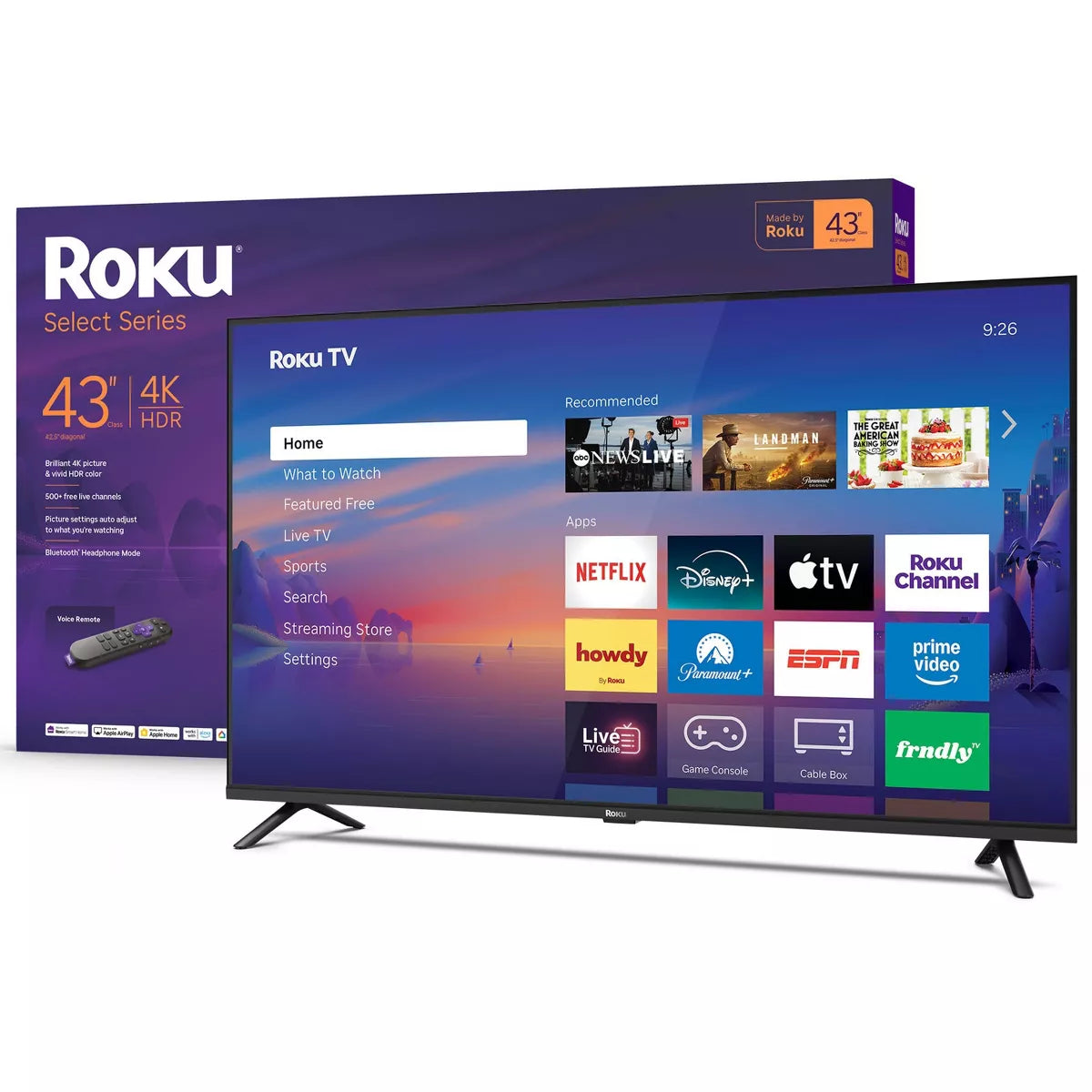 Roku 43" Select Series 4K HDR Smart Roku TV with Roku Voice Remote