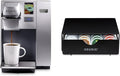 K155 Office Pro Single Cup Commercial K-Cup Pod Coffee Maker, Silver & Slim Non-Rolling Storage Drawer, Coffee Pod Storage, Holds up to 24 K-Cup Pods, Black